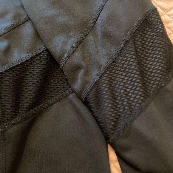 REEBOK Black with Mesh Yoga Running Workout Leggings Pants Womens Medium - Picture 3 of 15